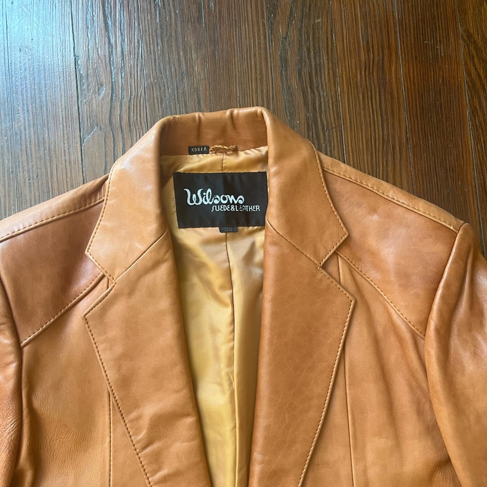 Wilsons Leather Vintage Tan Blazer - Picture 3 of 15